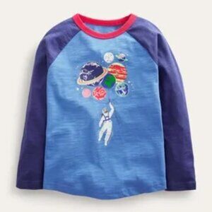 Mini Boden Glow Raglan T-shirt With Astronaut and Planets - Boys 7-8